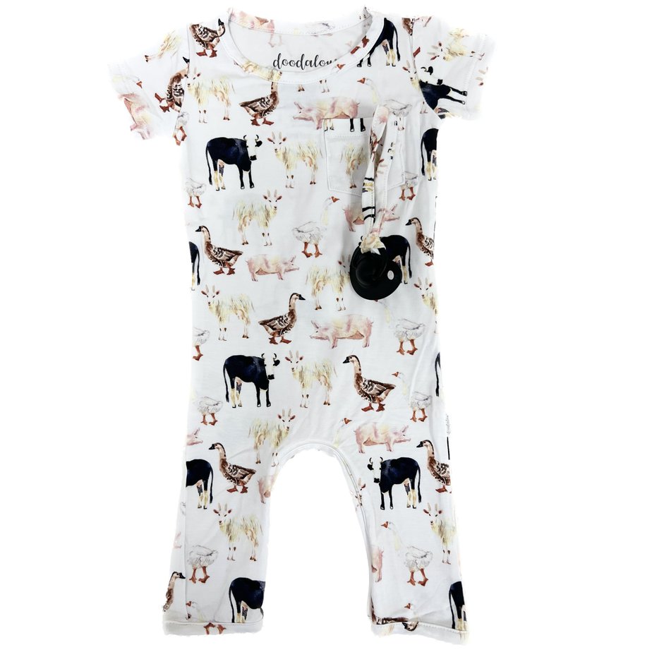 Doodalou Bamboo Baby Short Sleeve Romper