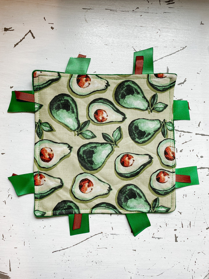 Avocado crinkle sensory toy for baby