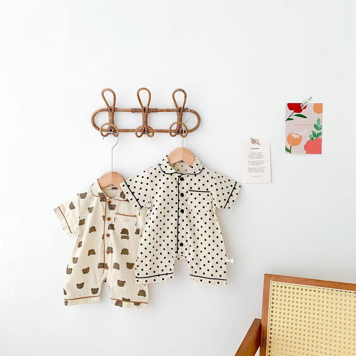 Baby Boy Breasted Design Short Rompers