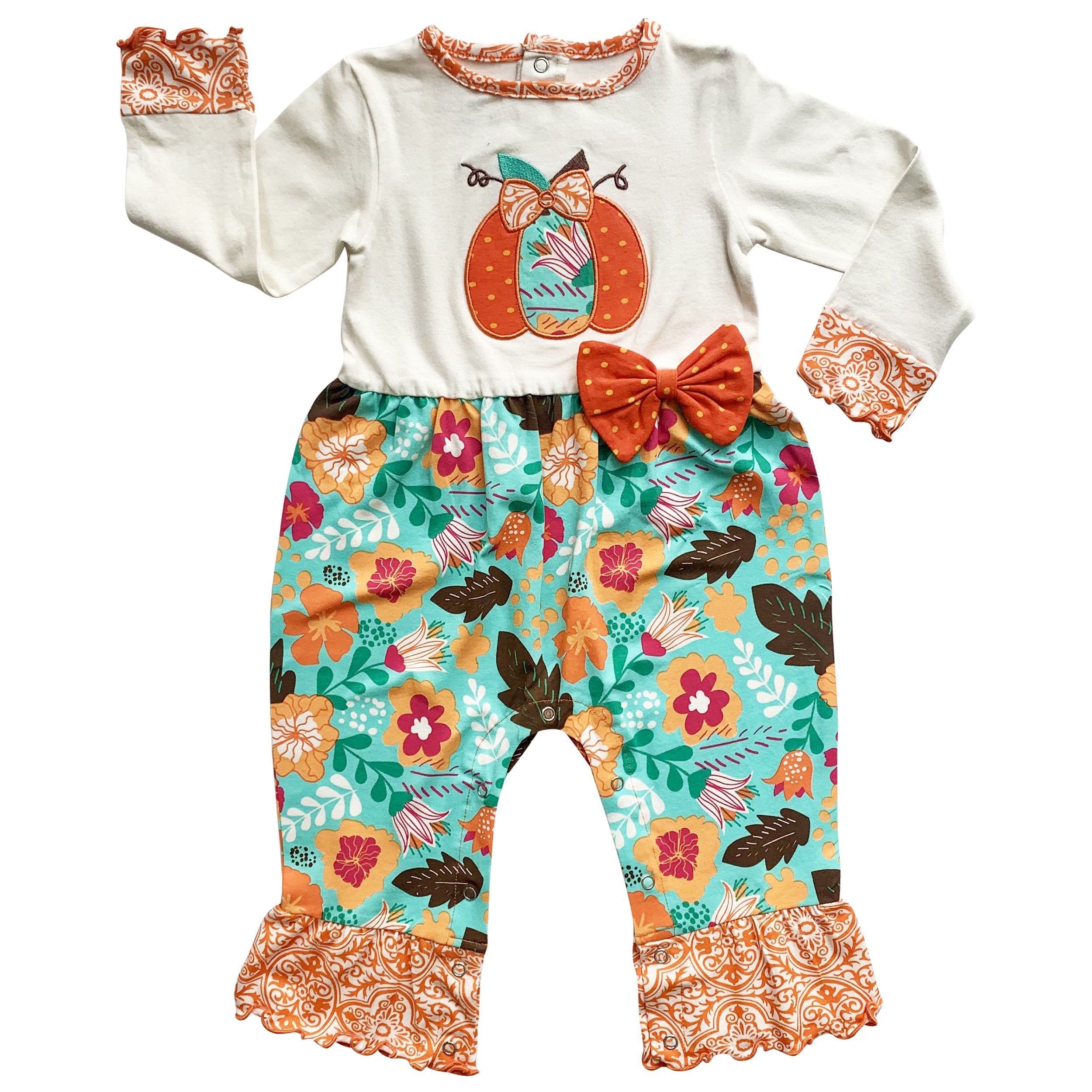 Autumn Orange Pumpkin Romper
