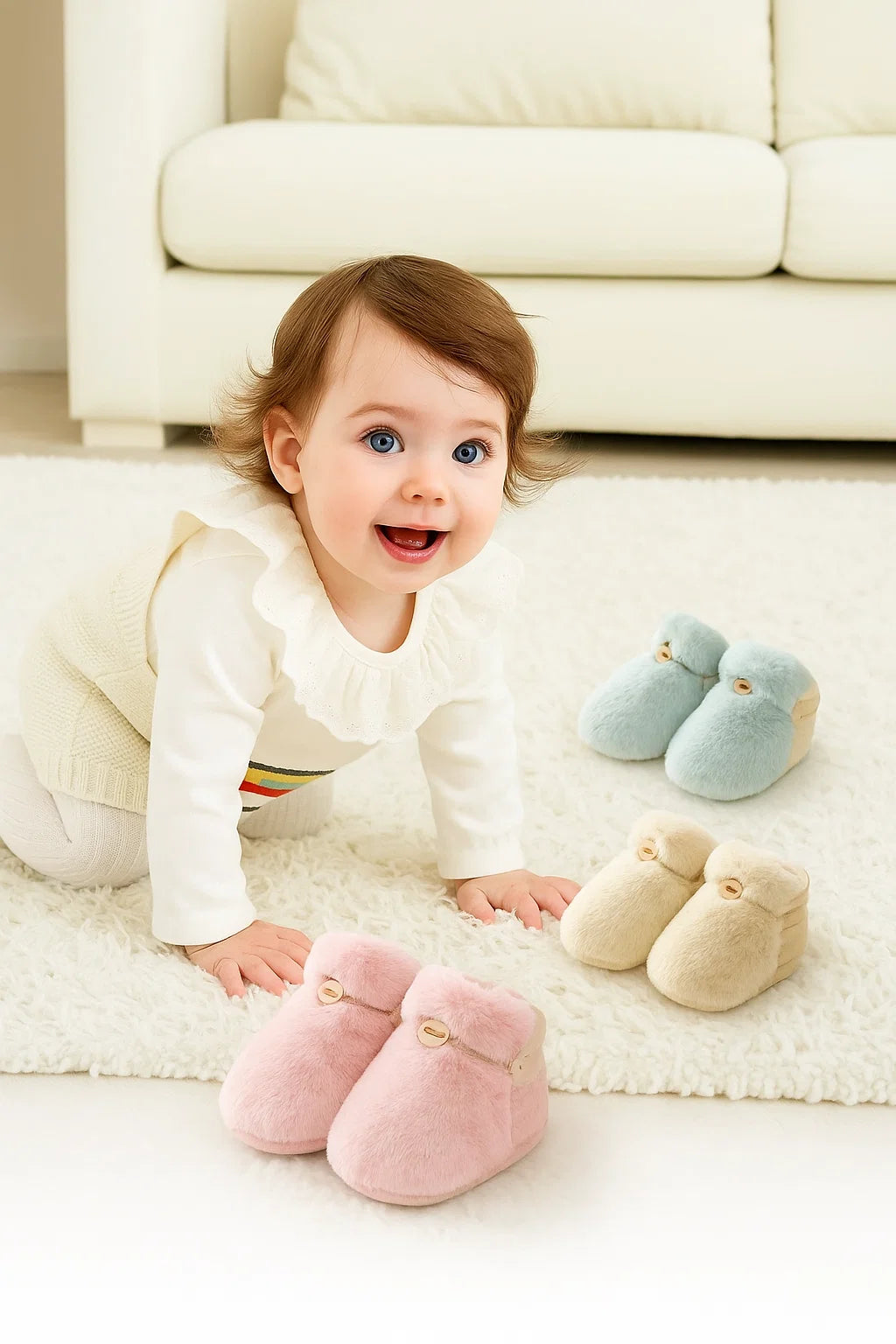 Newborn Baby Solid Color Warm Shoes