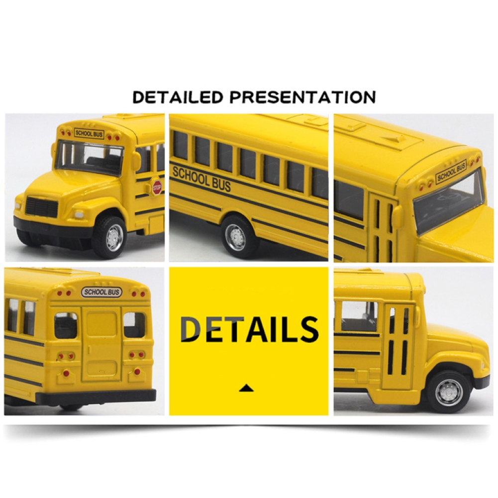 Alloy School Bus Model Car Baby Toy