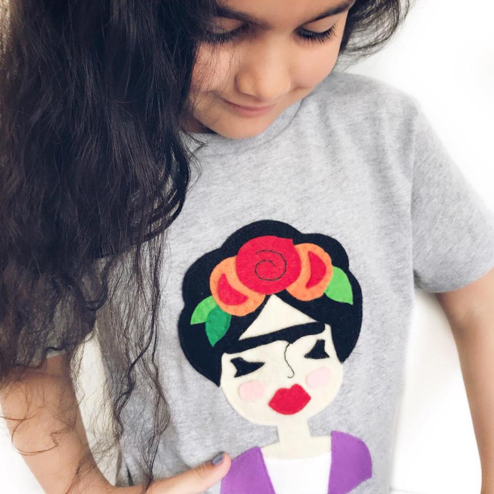 Frida - Pre Schoolers Shirt - Pink and Gray