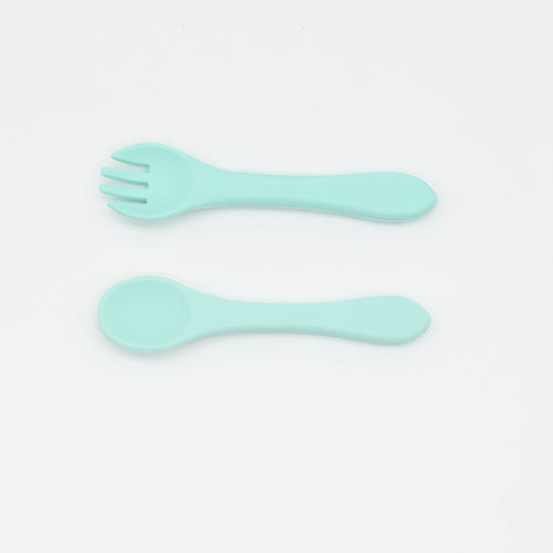 Baby Food Training Silicone Spoon Fork Sets