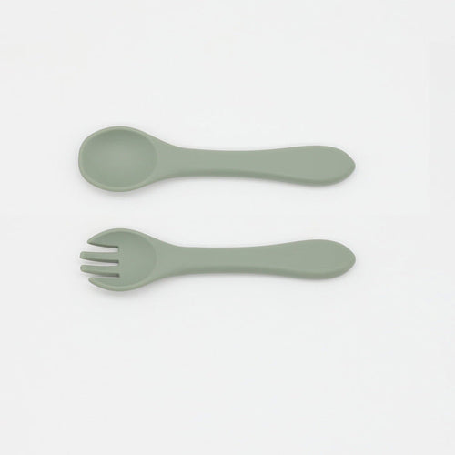 Baby Food Training Silicone Spoon Fork Sets