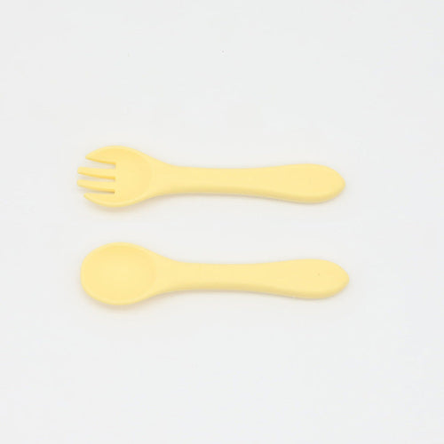 Baby Food Training Silicone Spoon Fork Sets