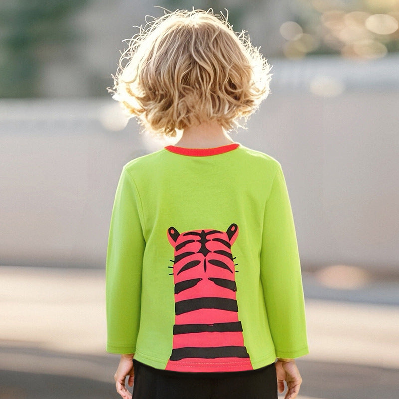 Kids Boys Crew Neck Long Sleeves Shirt