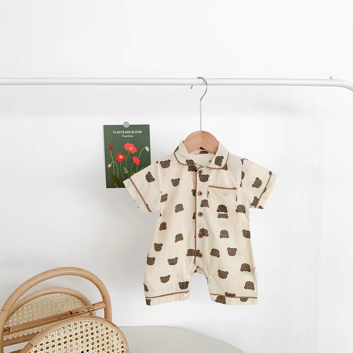 Baby Boy Breasted Design Short Rompers