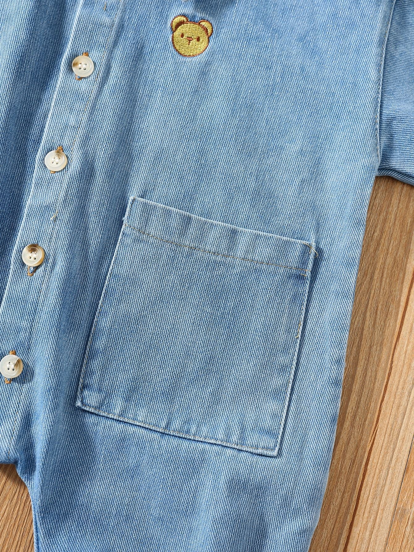 Baby Casual Pocketed Denim Rompers