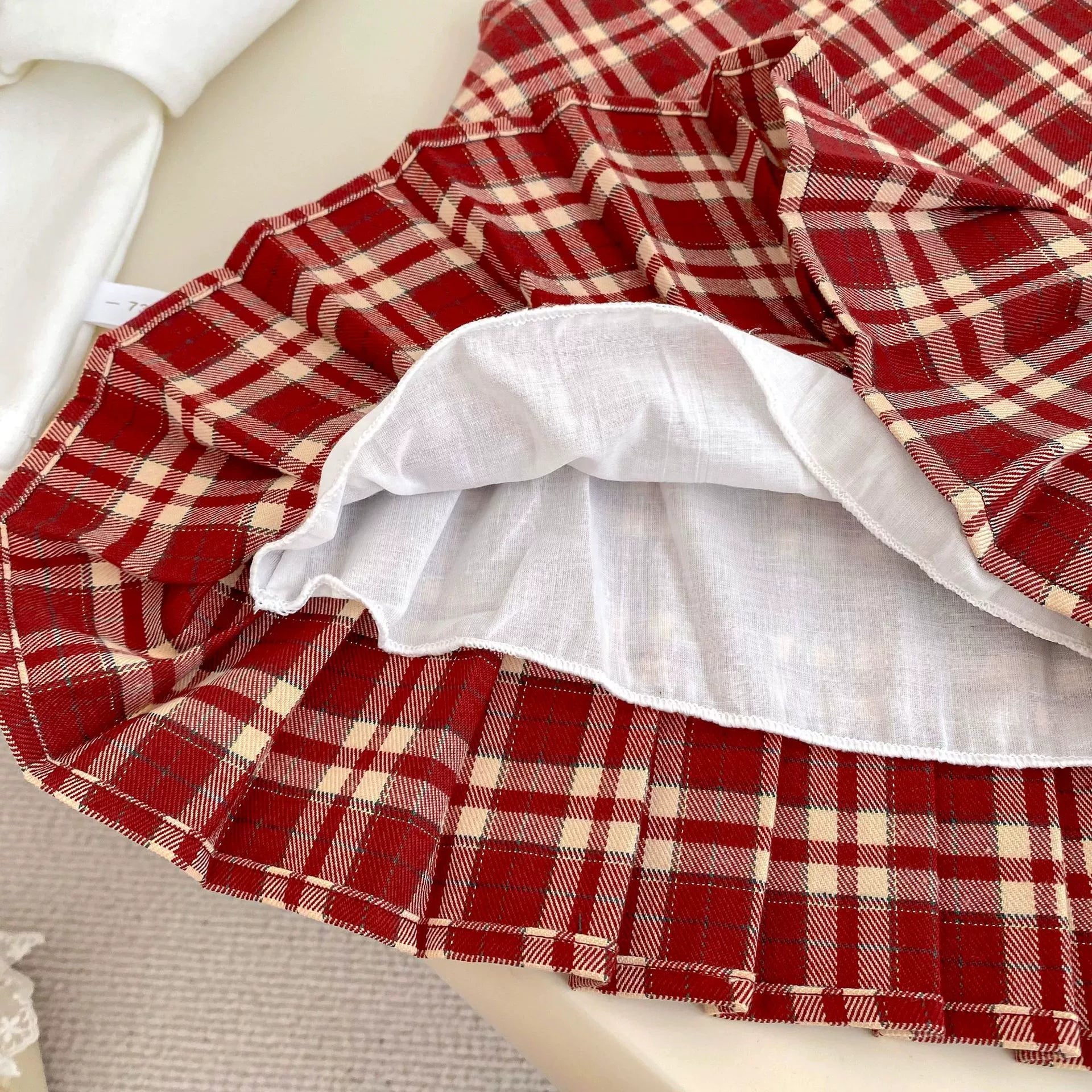 Kids Girls Cherry Pattern Long Sleeves Beige Clothing