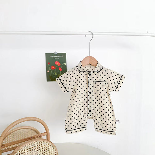 Baby Boy Breasted Design Short Rompers
