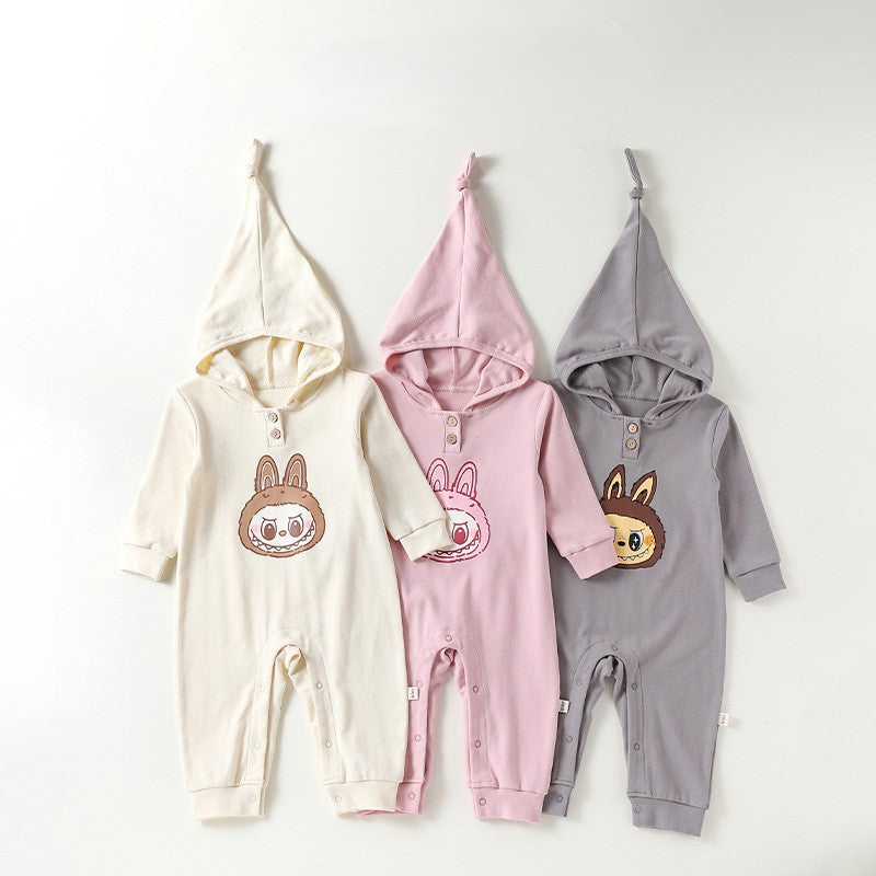 Autumn Arrival Baby Unisex Long Sleeves Hooded Rompers