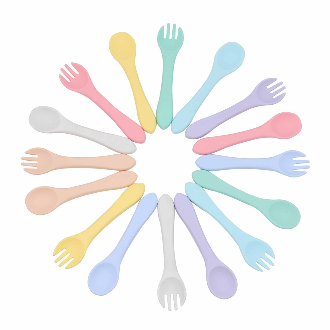 Baby Food Training Silicone Spoon Fork Sets