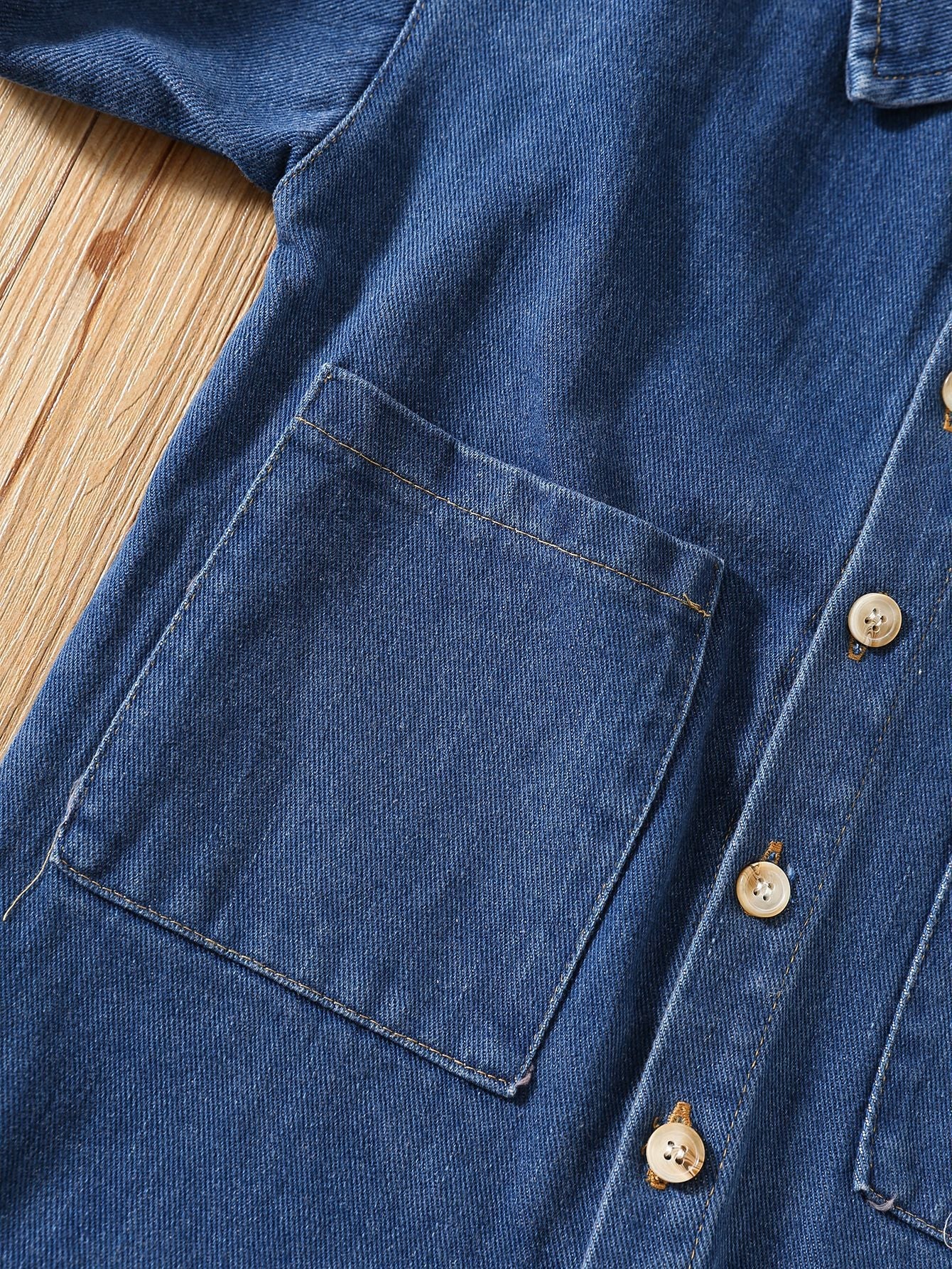 Baby Casual Pocketed Denim Rompers