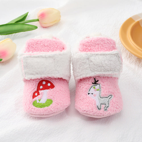 Baby Cartoon Embroidery Thickened Shoes