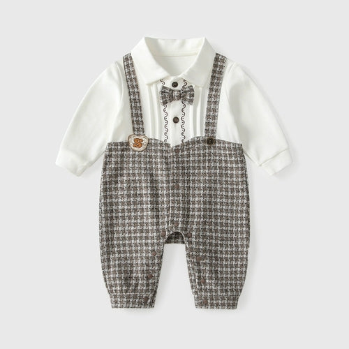 Autumn Patchwork Plaid Rompers