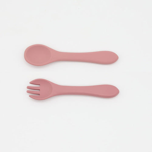Baby Food Training Silicone Spoon Fork Sets