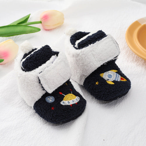 Baby Cartoon Embroidery Thickened Shoes