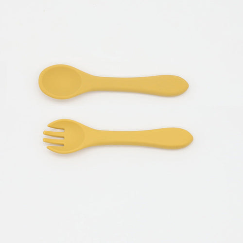 Baby Food Training Silicone Spoon Fork Sets