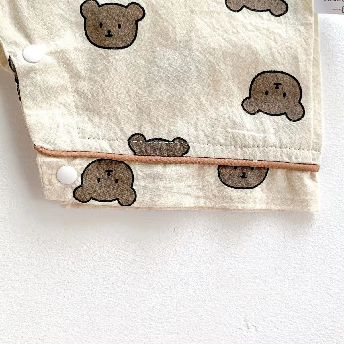 Baby Boy Breasted Design Short Rompers