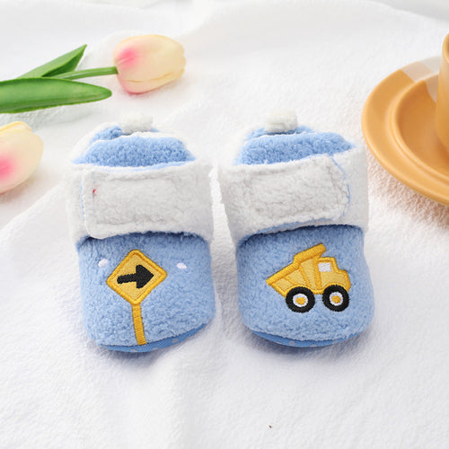Baby Cartoon Embroidery Thickened Shoes