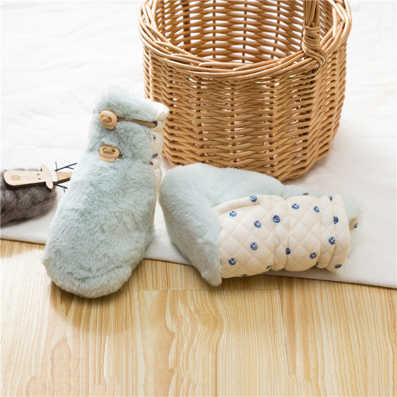 Newborn Baby Solid Color Warm Shoes